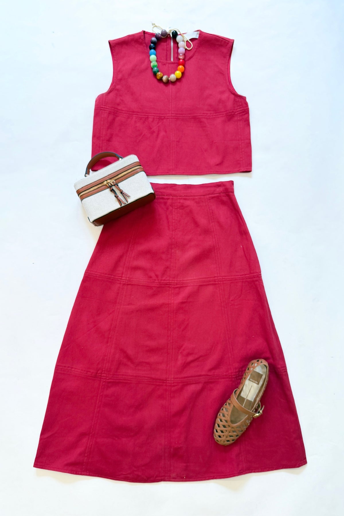 Mara Skirt Set Crimson