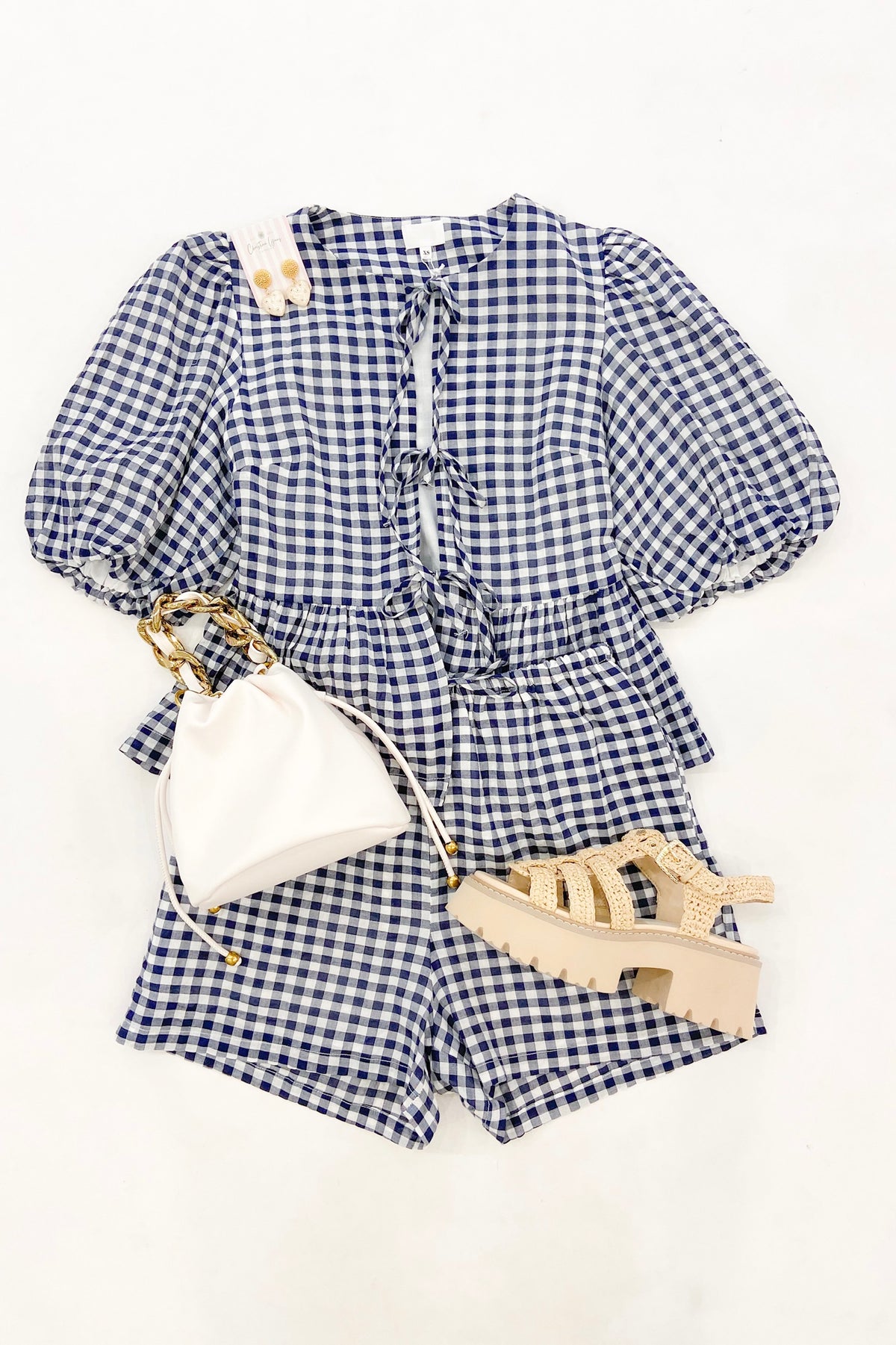 Ginny Gingham Short Set Navy