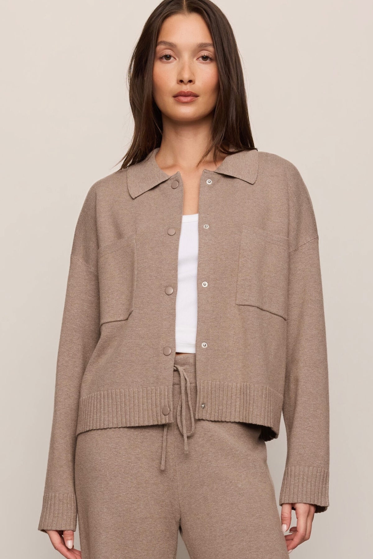 Slow Down Sweater Jacket Heather Ash