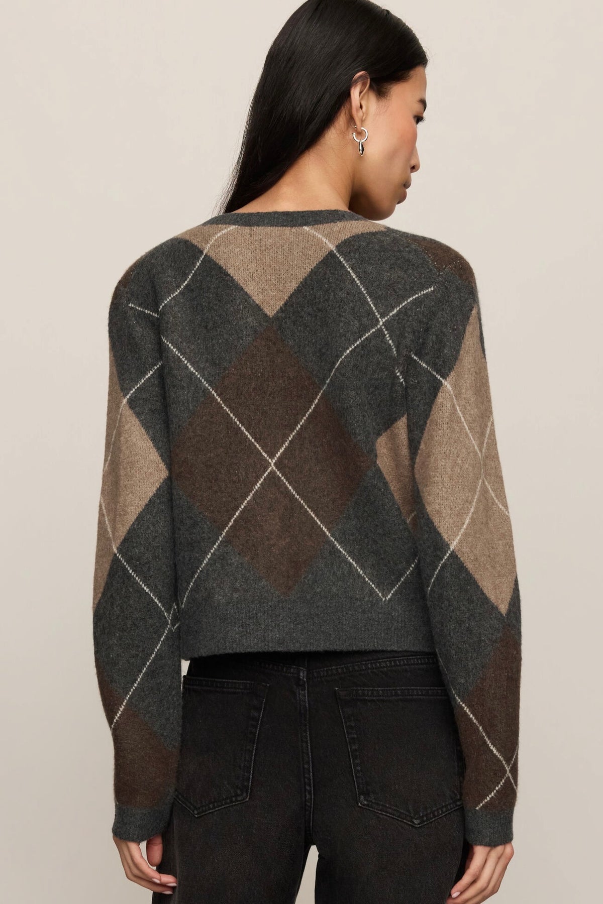 Medina Argyle Cardigan Charcoal