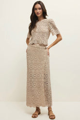 Raquel Lace Skirt Natural