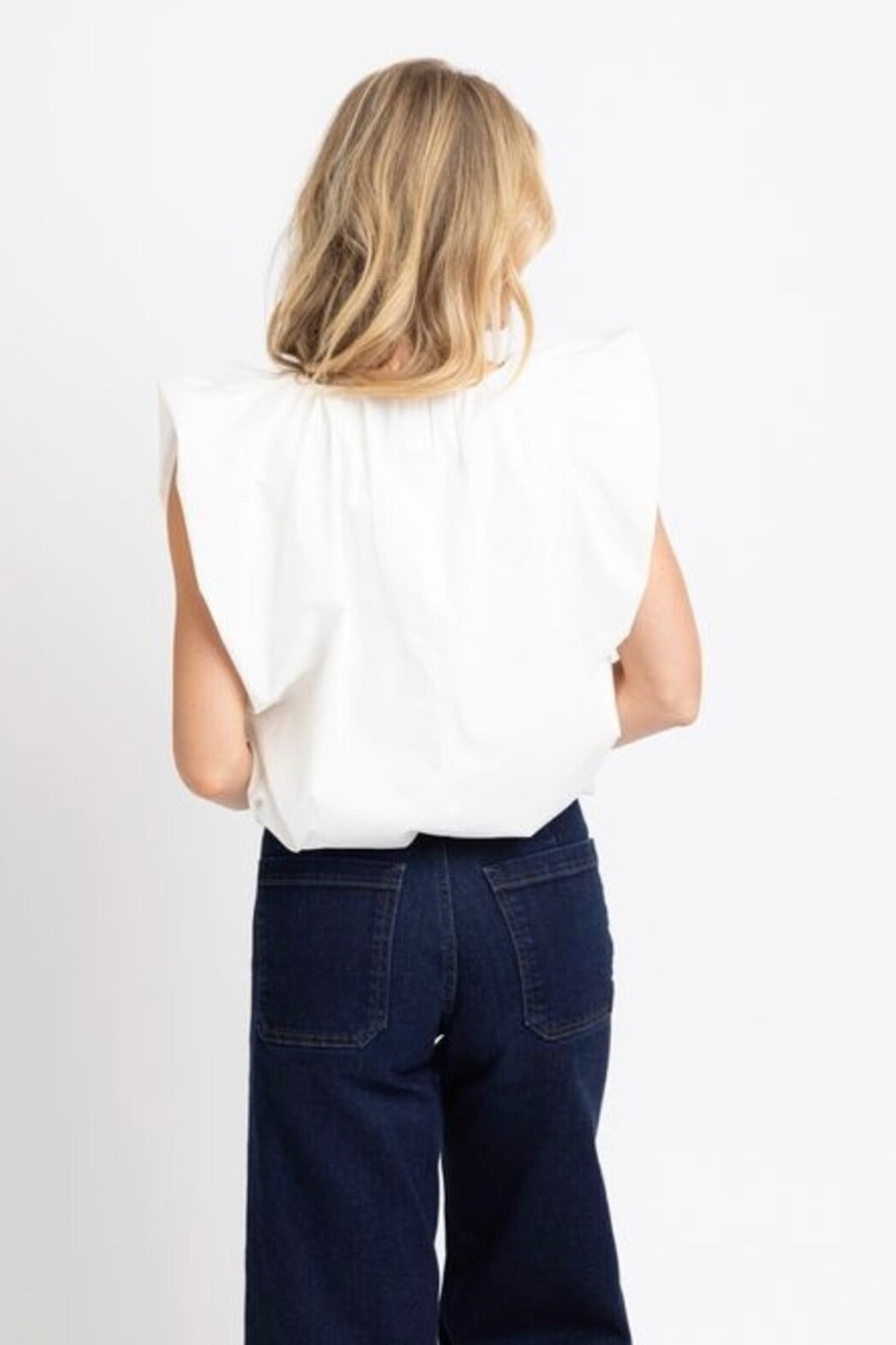 Poplin Bubble Top White