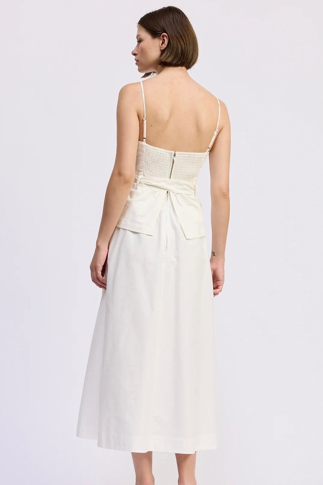 Samantha Mixed Media Midi Dress