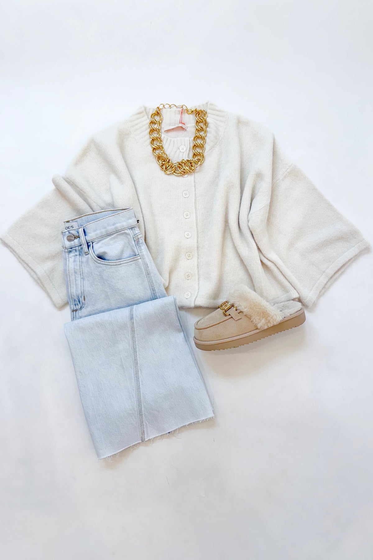 Cream Button Cardigan