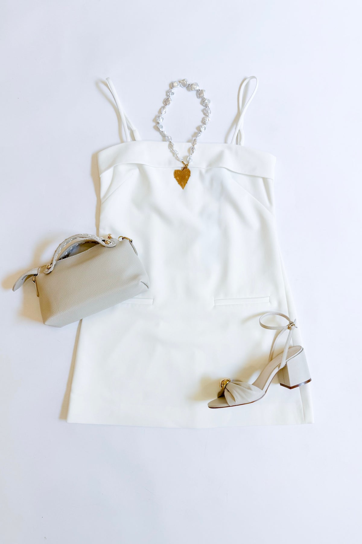 Azra Twill Foldover Dress Summer White