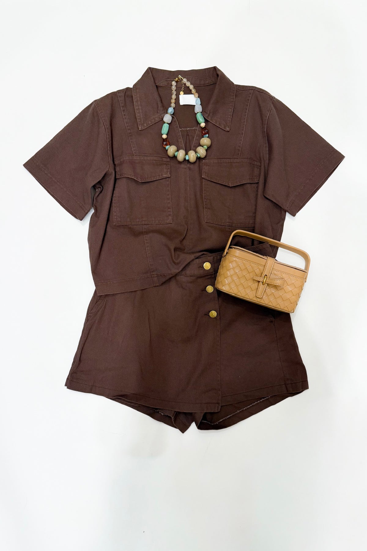 Denim Pocket Top Chocolate