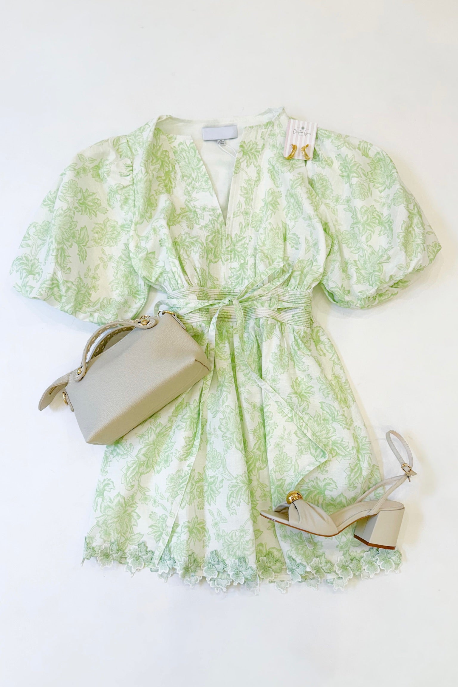 Honeydew Floral Mini Dress