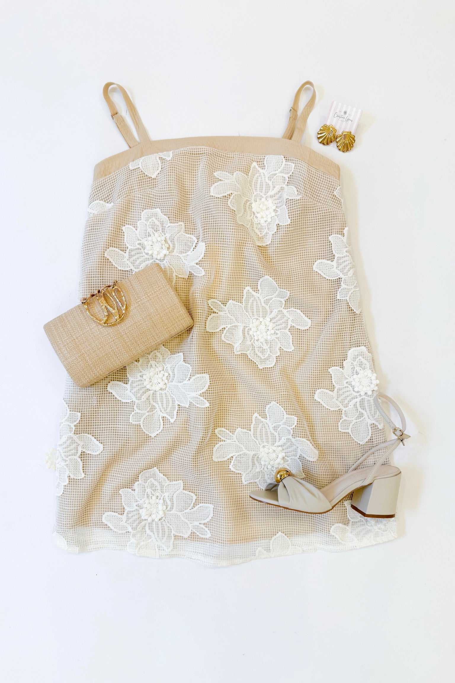 Almond Lace Mini Dress