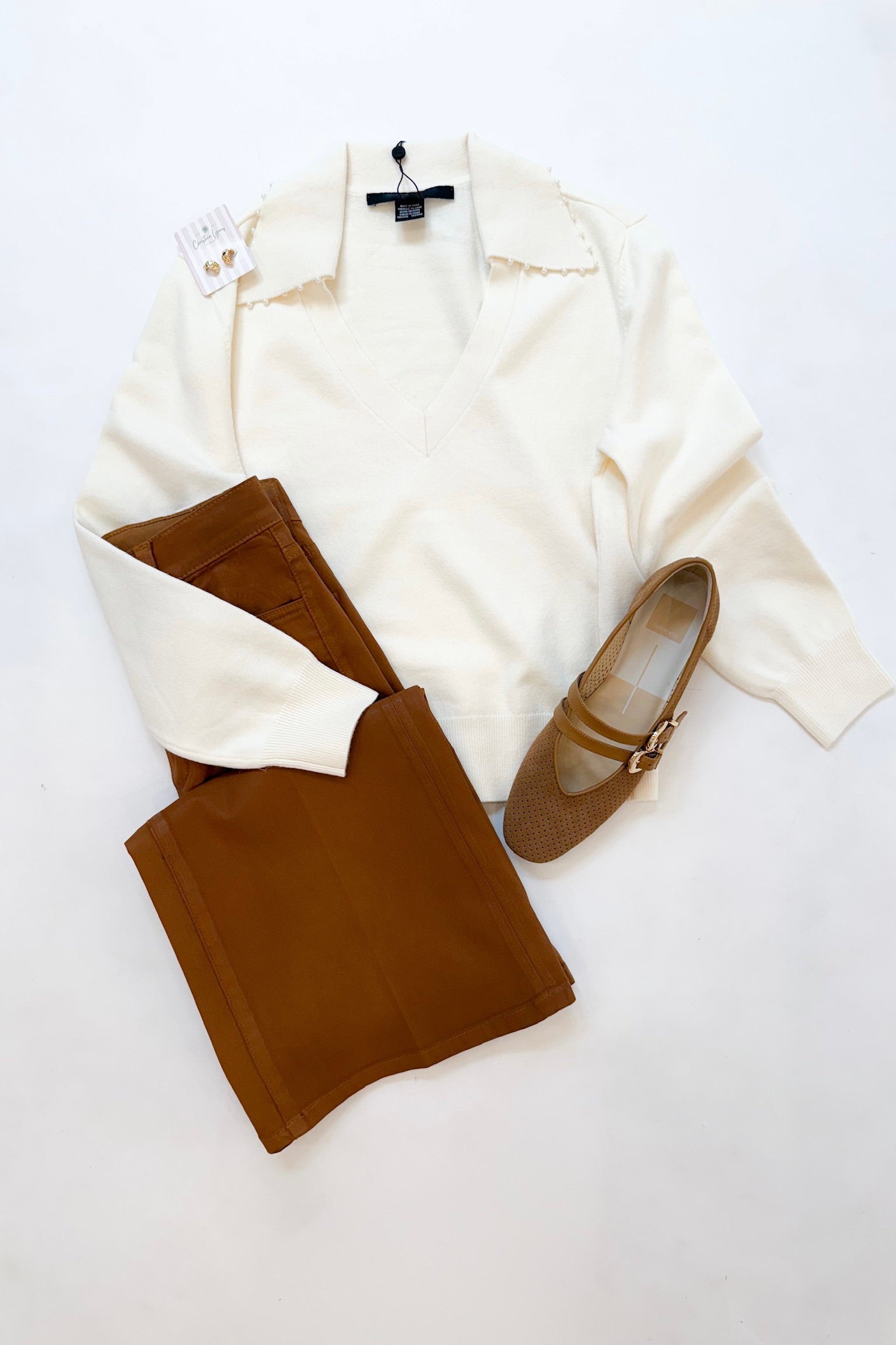 Sloane Knit Pearl Collared Sweater