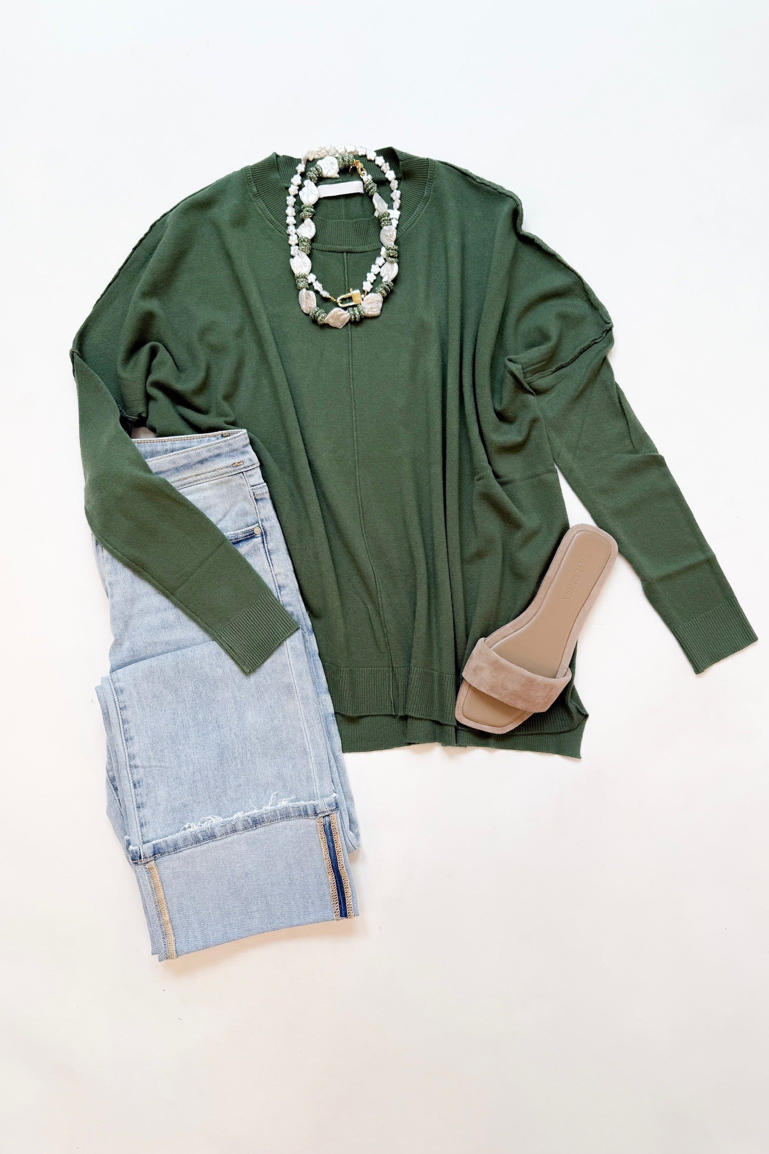 Cashmere Blend Crewneck Sweater Hunter