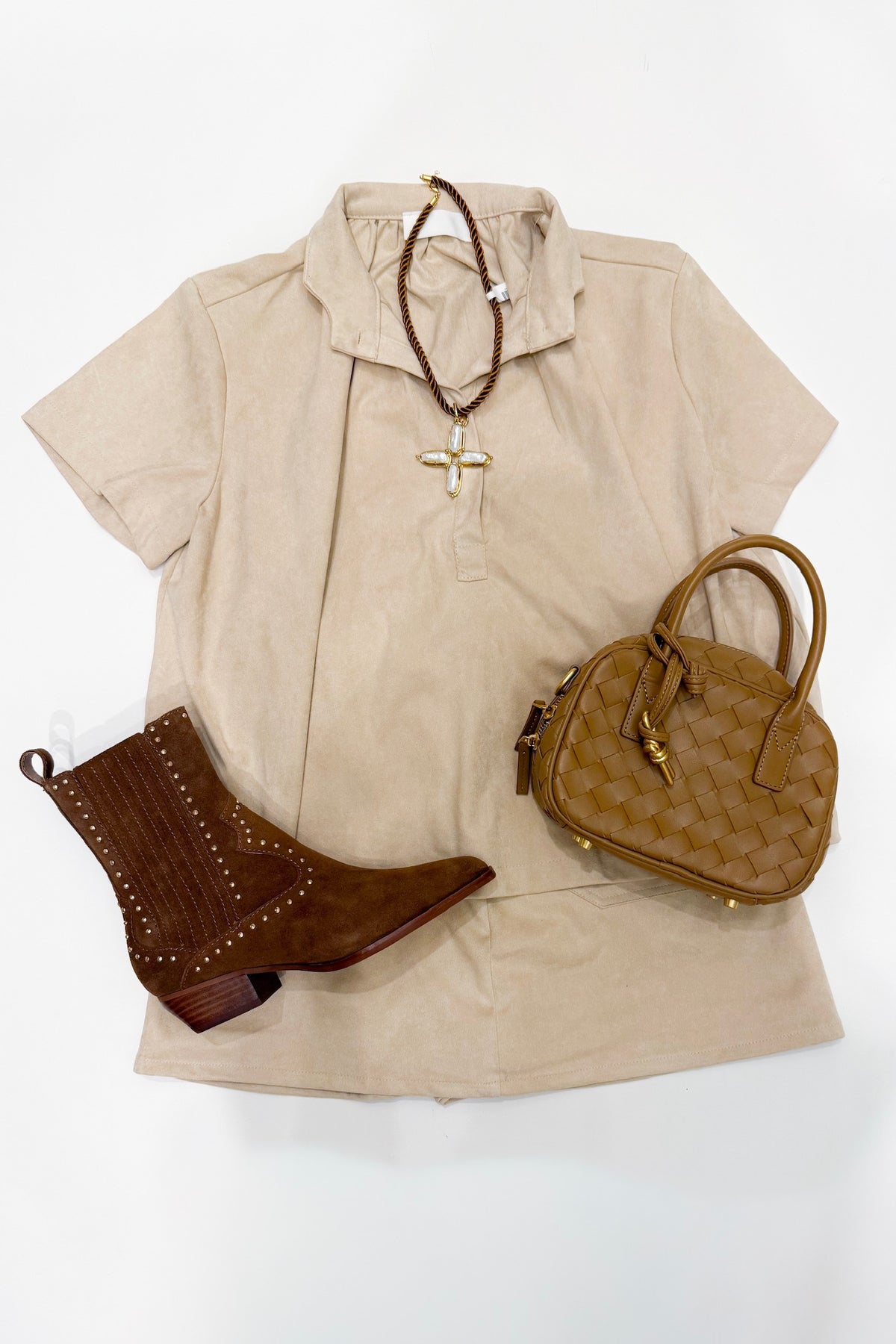 Margot Suede Top Beige