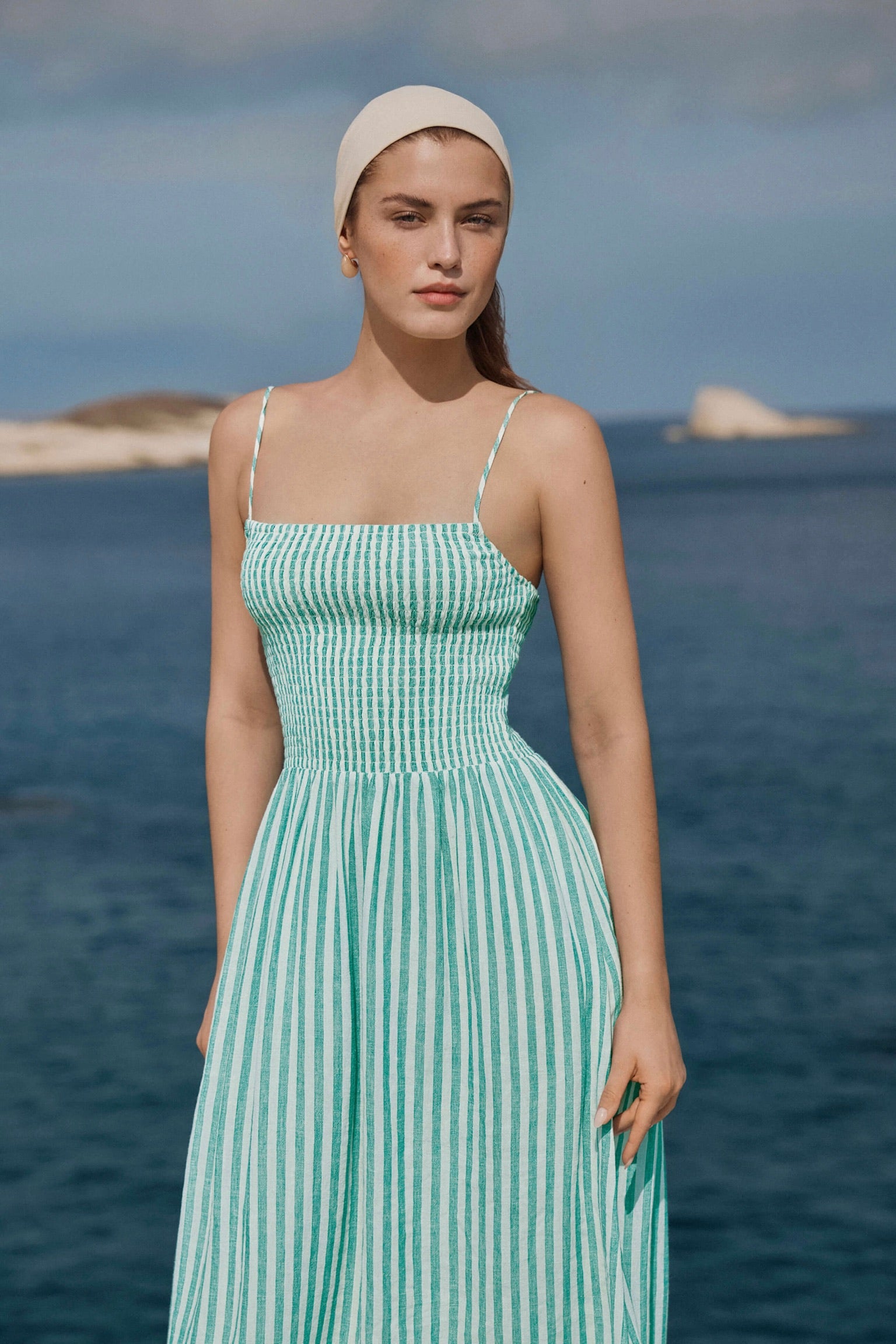 Bayside Striped Midi Dress La Palma