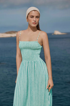 Bayside Striped Midi Dress La Palma