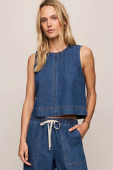 Sun Seeker Denim Tank Deep Water