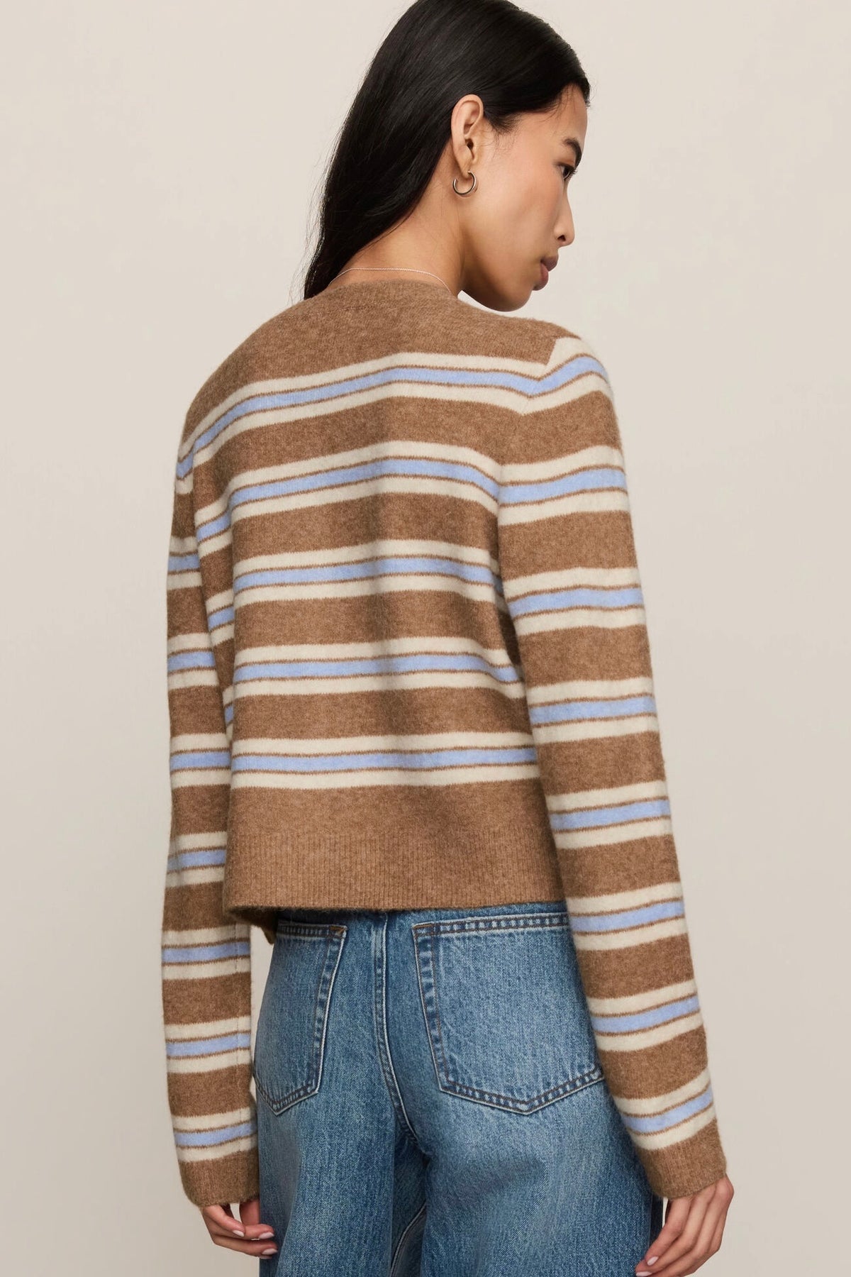 Medina Stripe Cardigan Golden Caramel