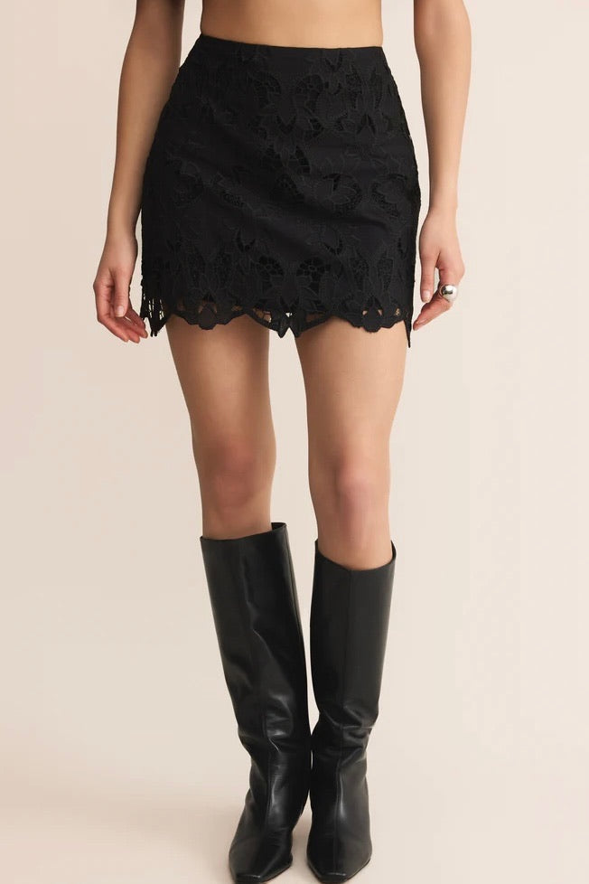 Siren Lace Mini Skirt Black