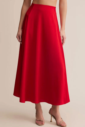 Northpointe Midi Skirt Festive Red