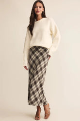 Europa Plaid Midi Skirt