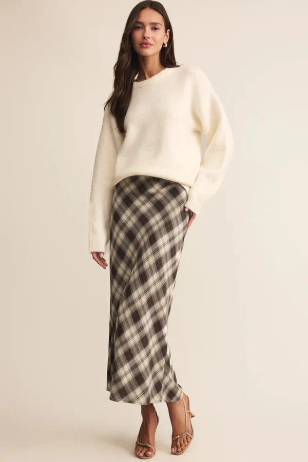 Europa Plaid Midi Skirt