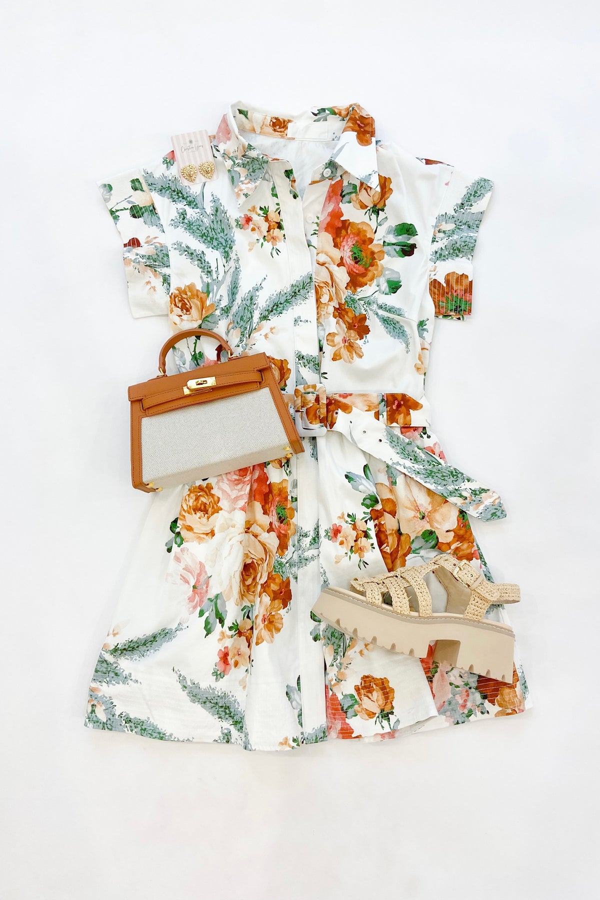 Meredith Floral Belted Dress