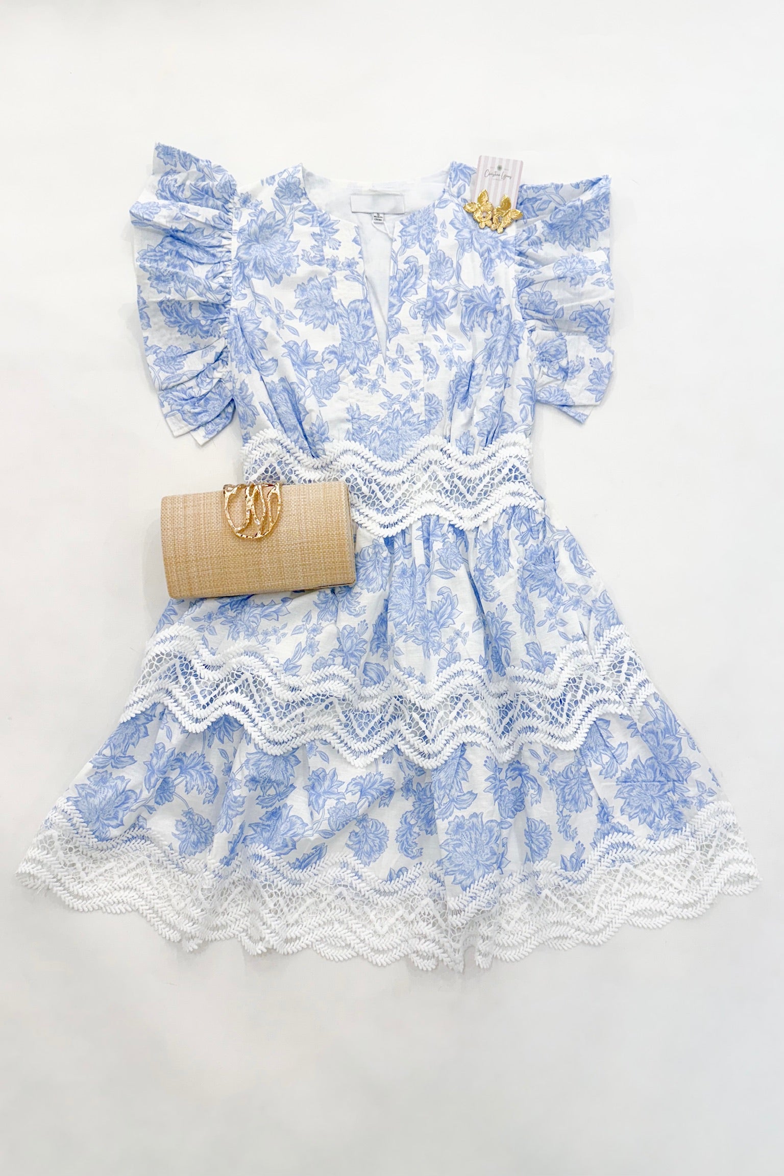 Blue Floral Mini Dress