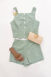 Maren Shorts Field Green Gingham