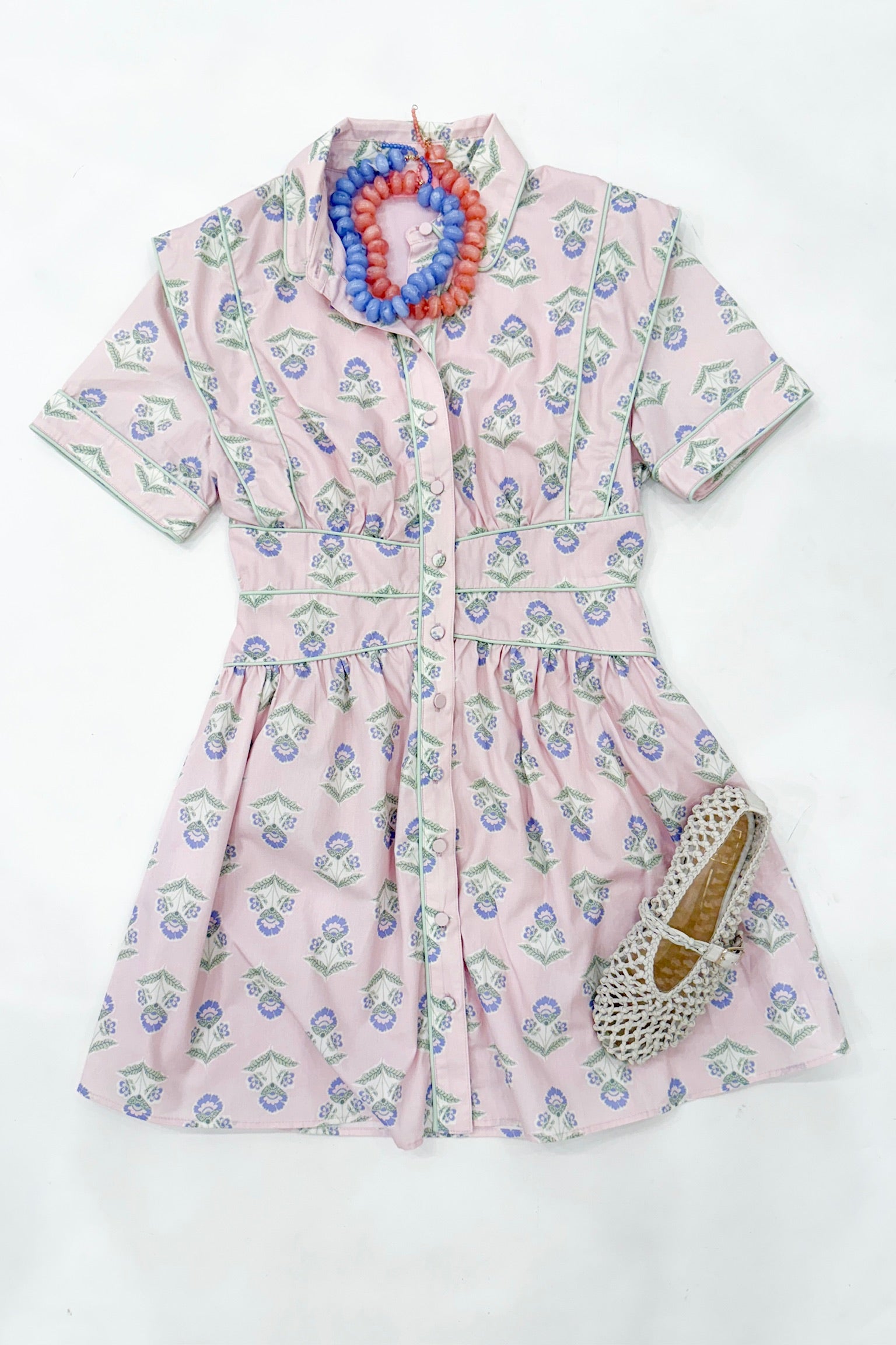 Pastel French Floral Mini Dress