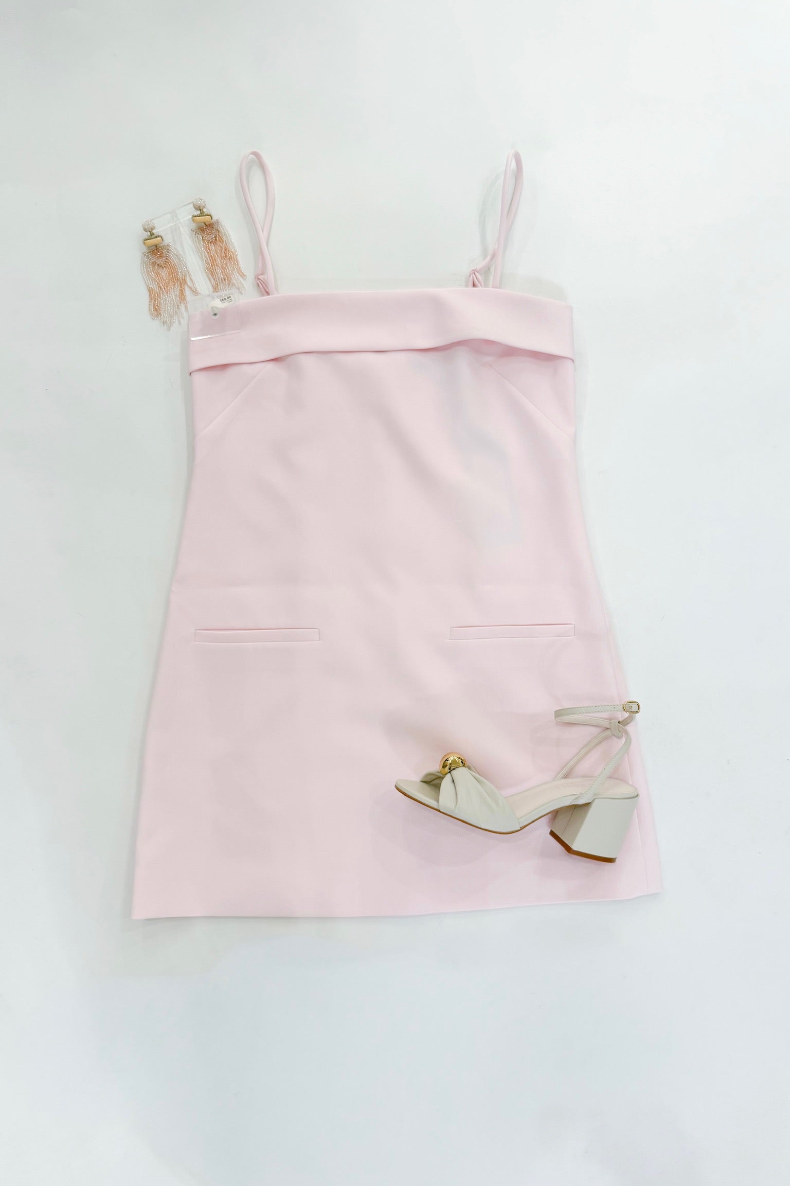 Azra Twill Foldover Dress Pink Icing