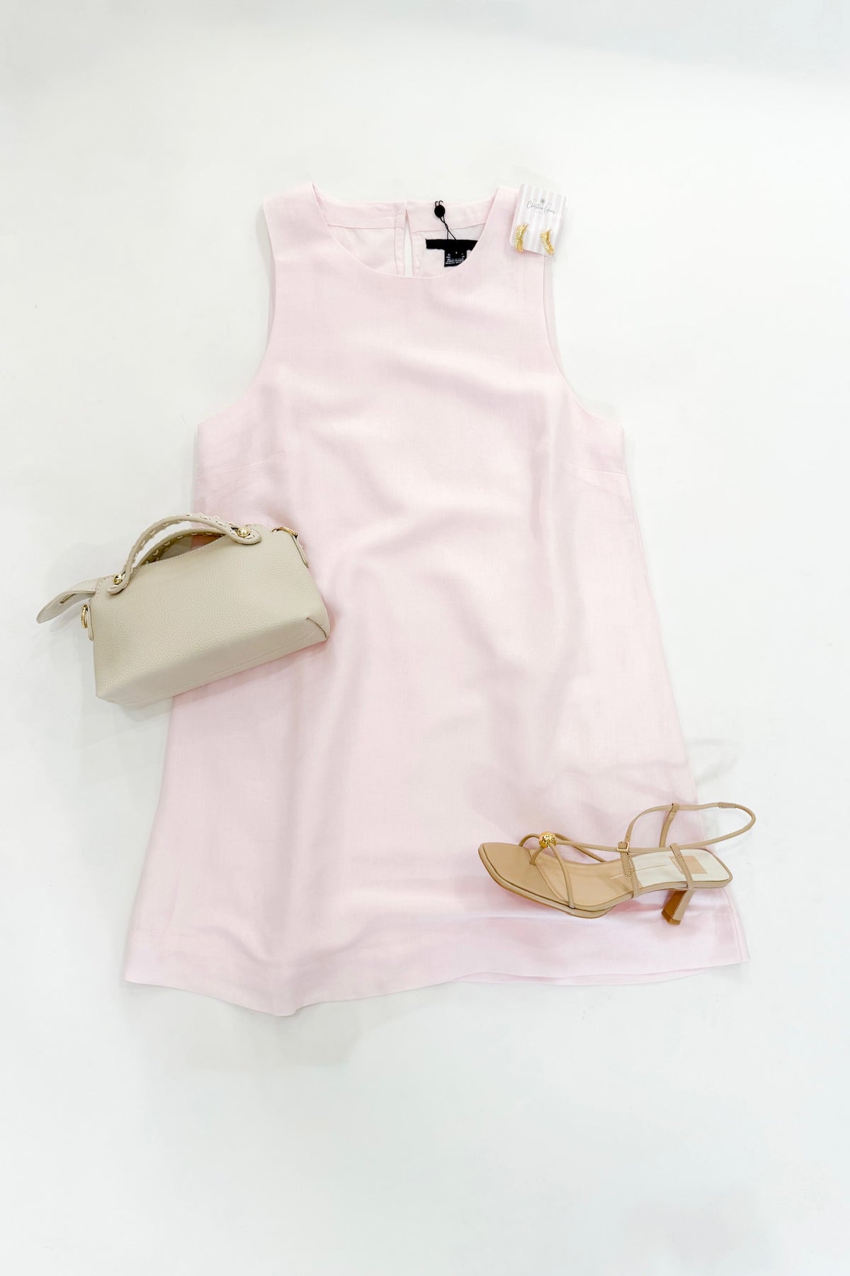 Cooper Linen Mini Dress Pink Icing