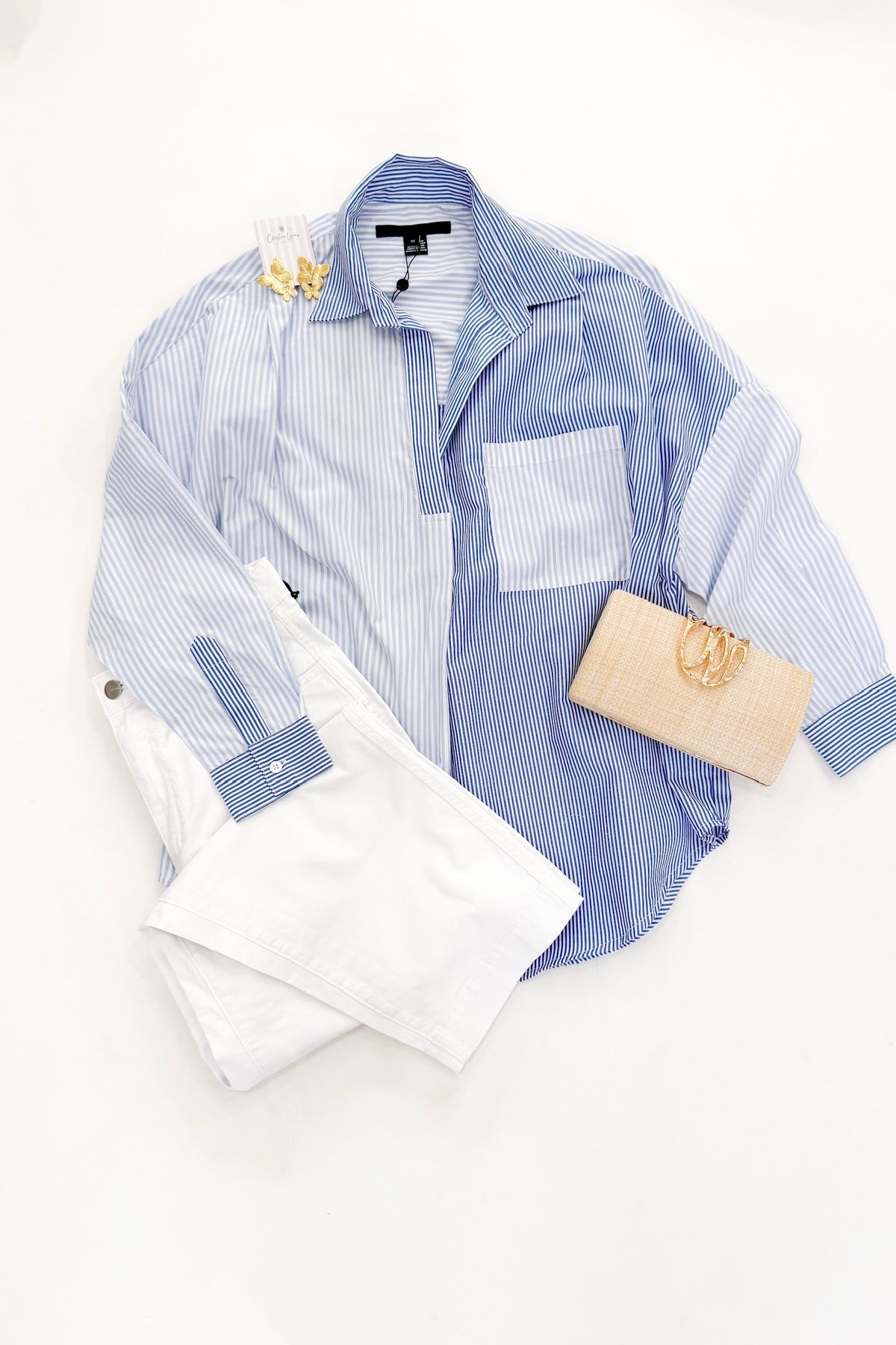Popover Shirt Blue Stripe