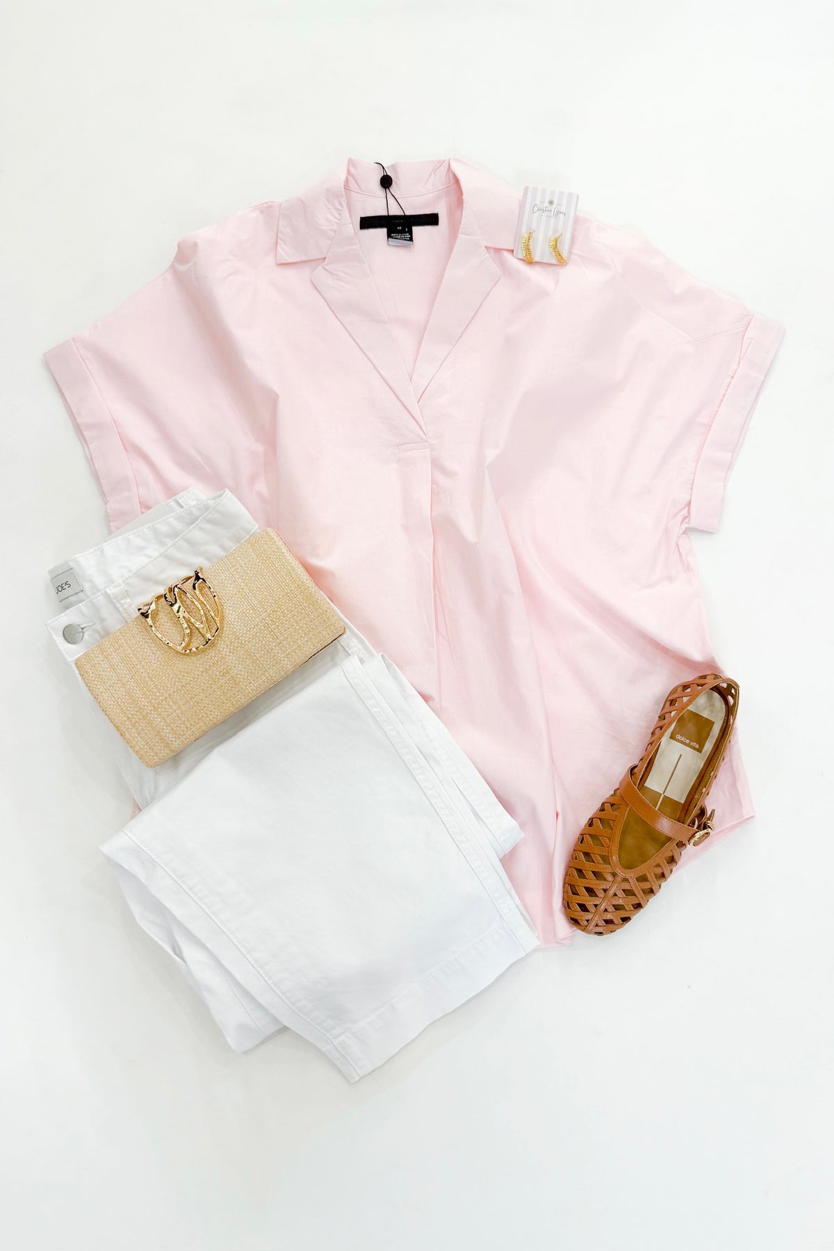 Poplin Collar Pullover Pink Icing