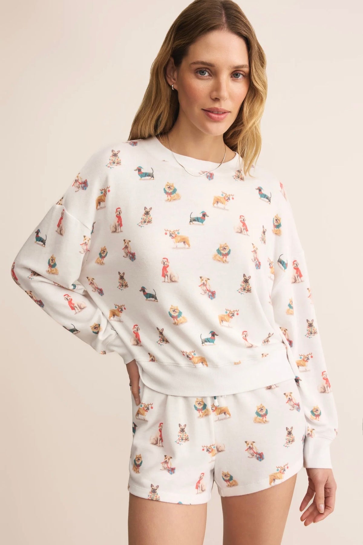 Cozy Up Pup Top White