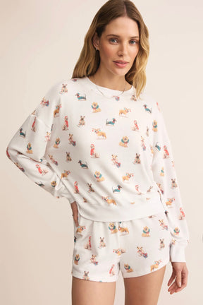 Cozy Up Pup Top White
