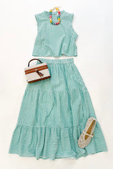 Maya Skirt Green Stripe