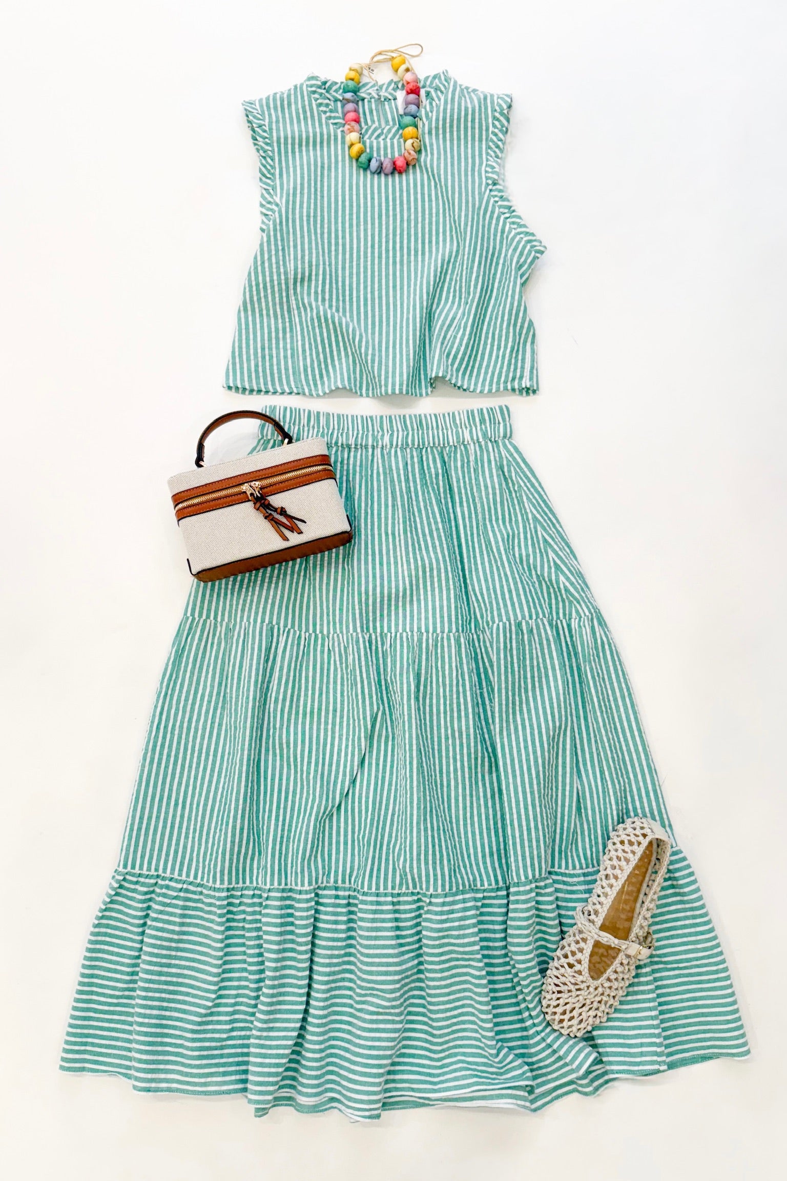 Aviana Tank Green Stripe