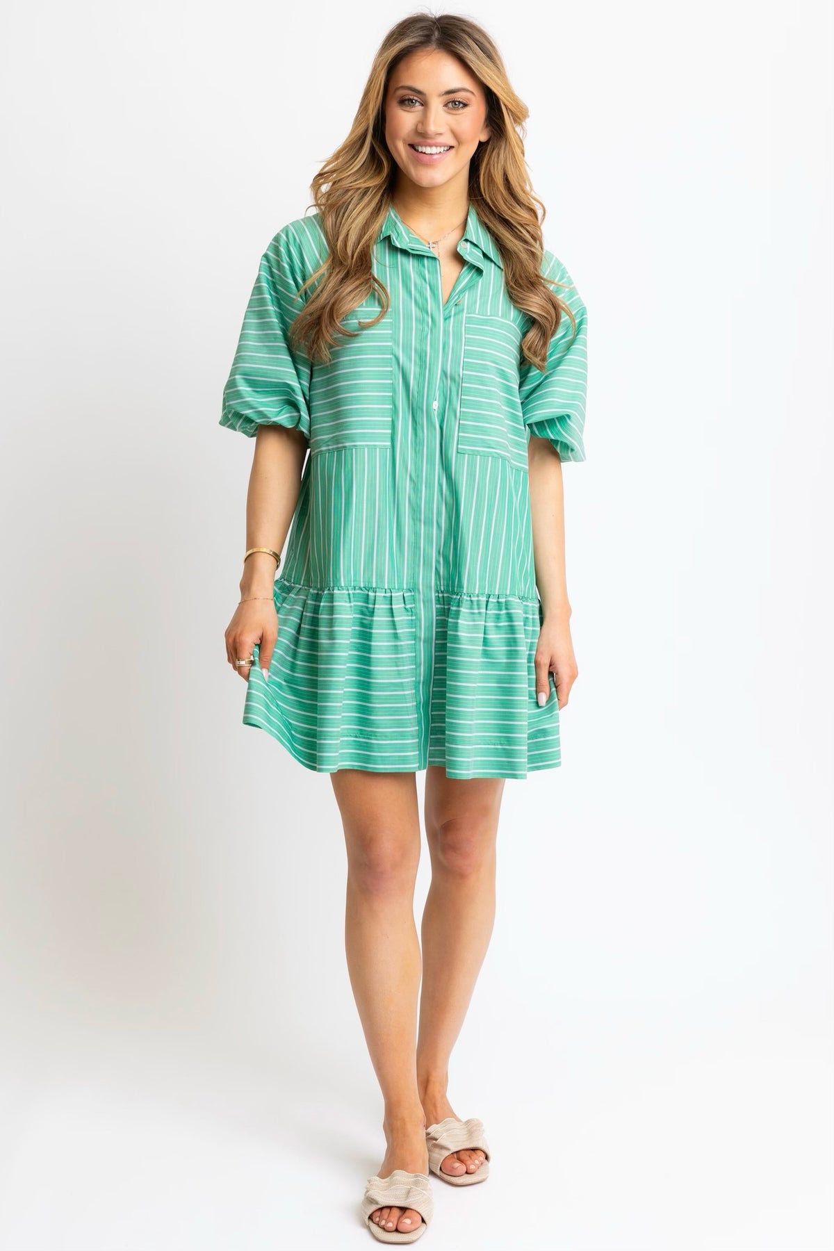 Ana Pocket Shirt Dress Green