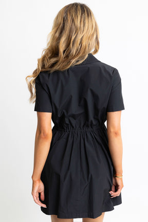 Black Cinch Waist Dress