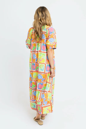 Fruit Gauze Maxi Dress