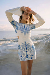 Tahina Palm Mini Dress Nautical