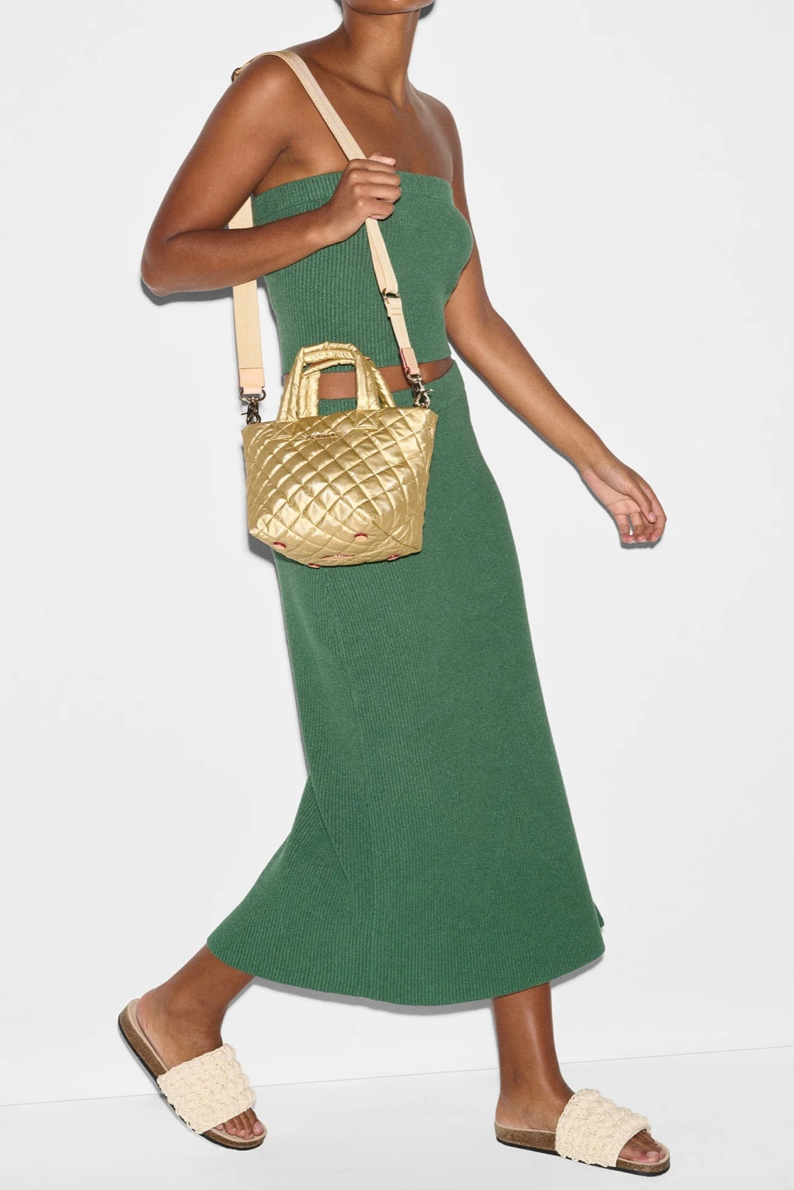 Micro Metro Tote Deluxe Light Gold Pearl Metallic