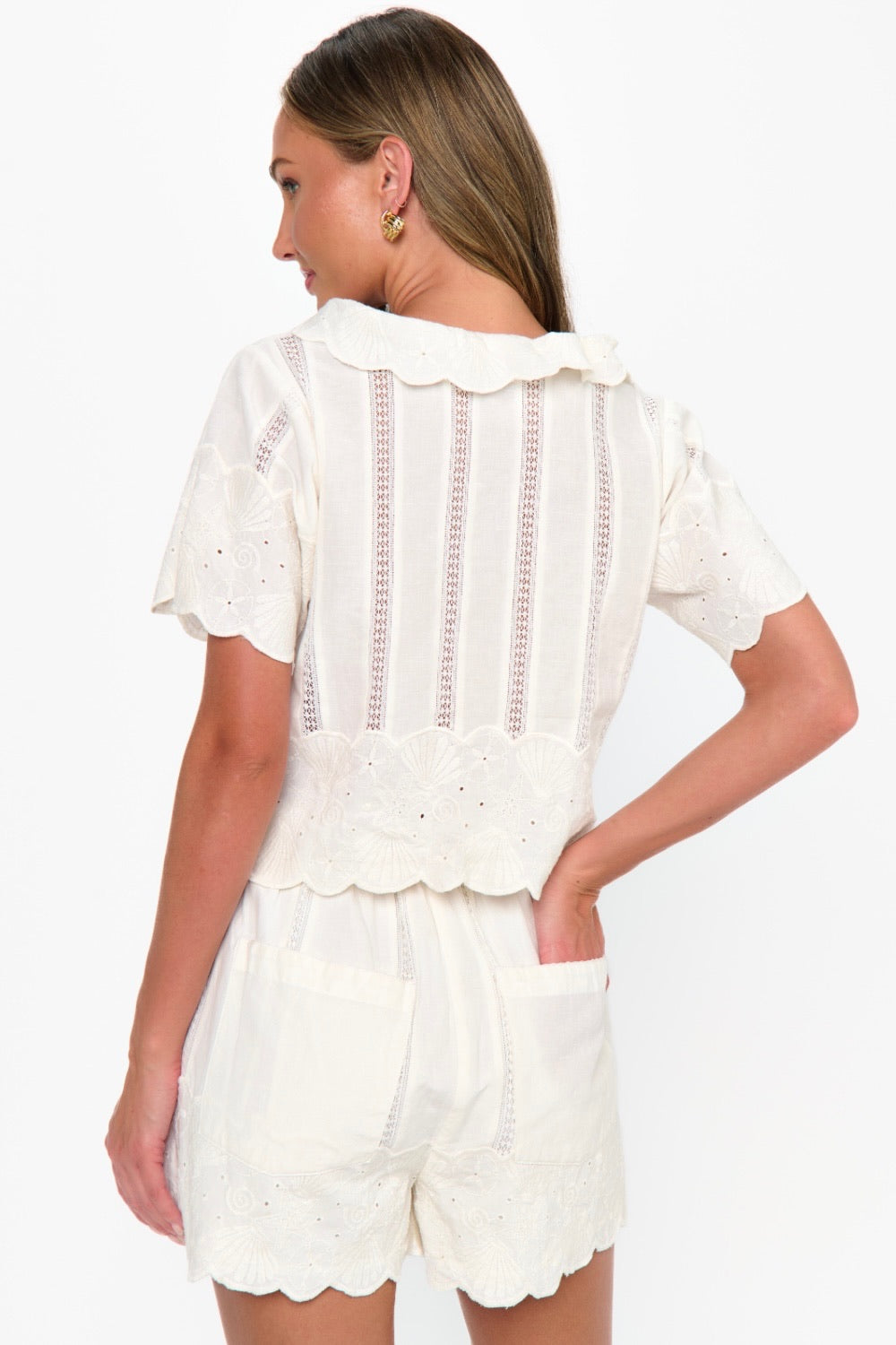 Lyla Shorts White Eyelet