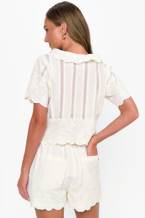 Lyla Shorts White Eyelet