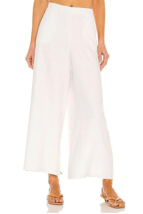 Kick Back Pants White Linen