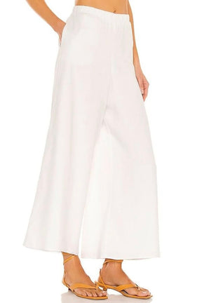 Kick Back Pants White Linen