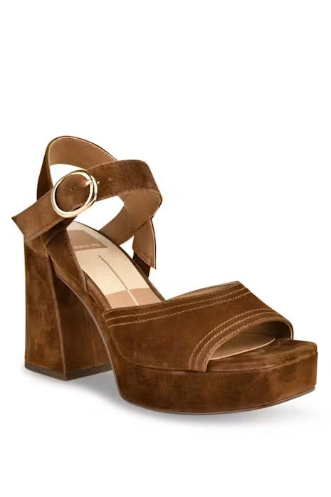 Fatima Suede Platform Heels Cocoa